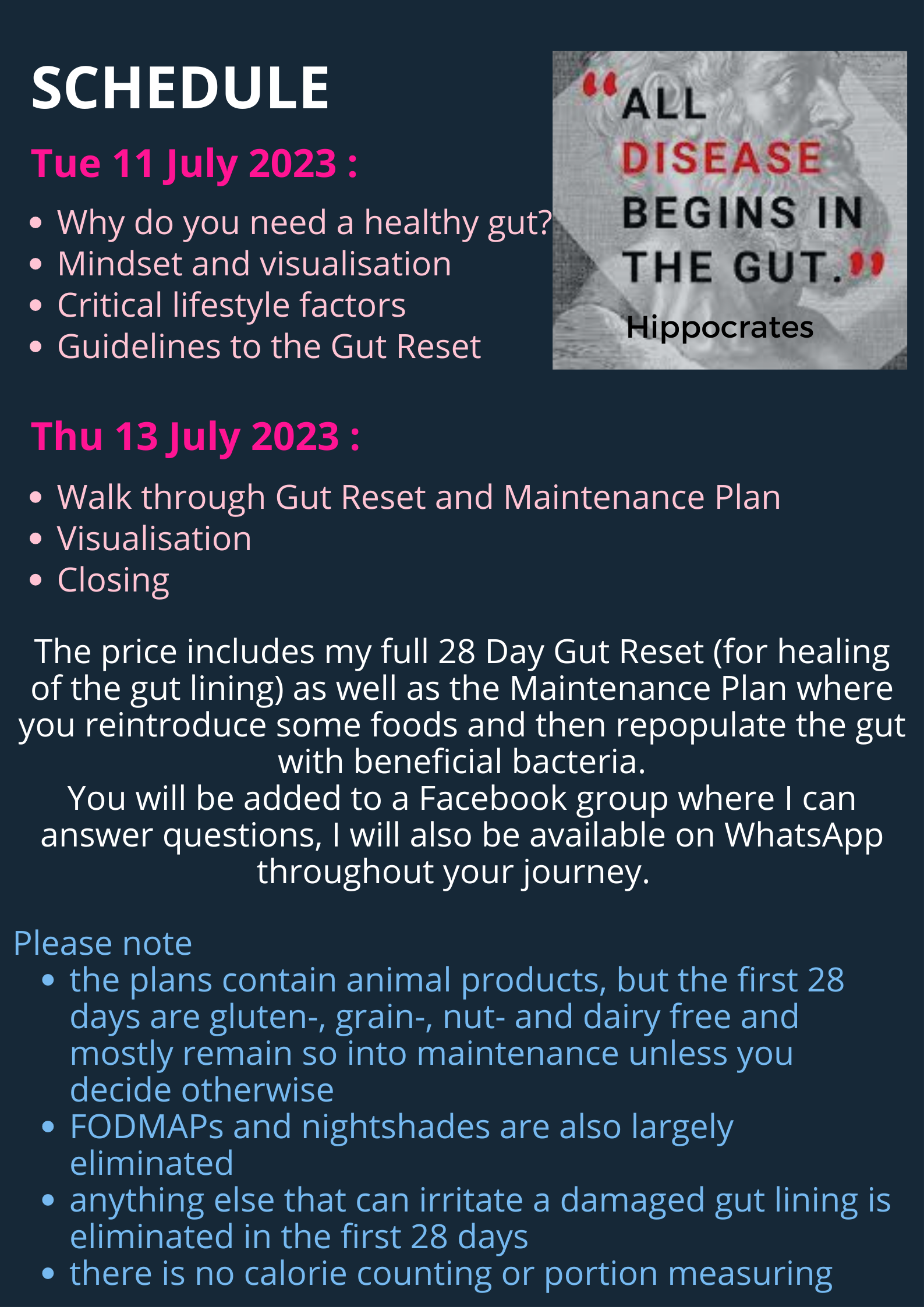 gut workshop schedule 