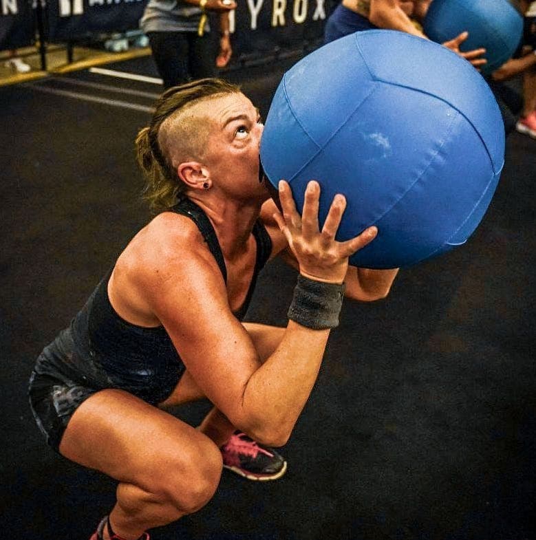 Sunel V Fitness doing wall balls at Hyrox Cape Town